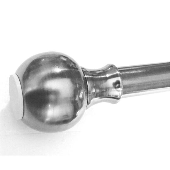 Tension Shower Curtain Rod 42-72" Silver Pewter Sphere Decorative Splash New Box - Picture 5 of 6